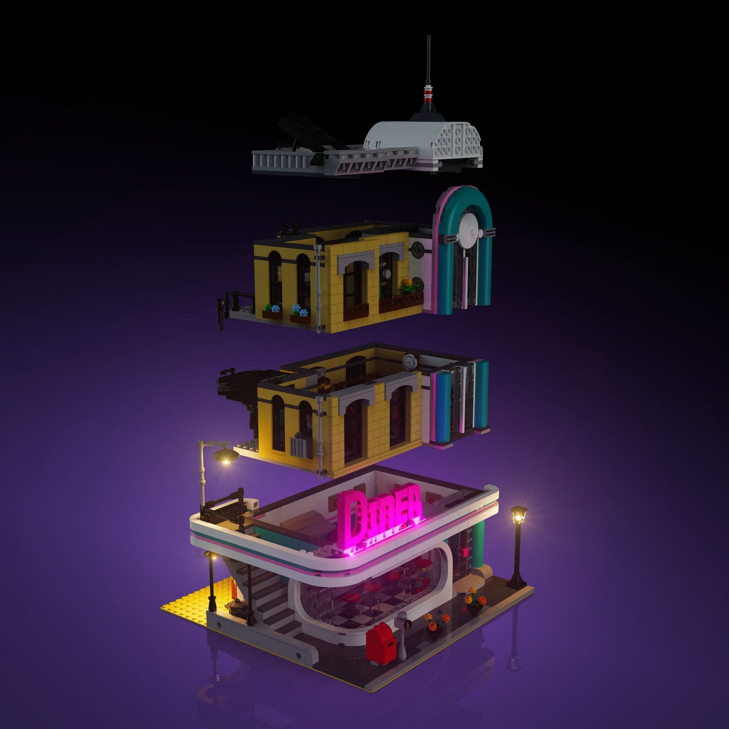 Lichtset für LEGO® Downtown Diner #10260