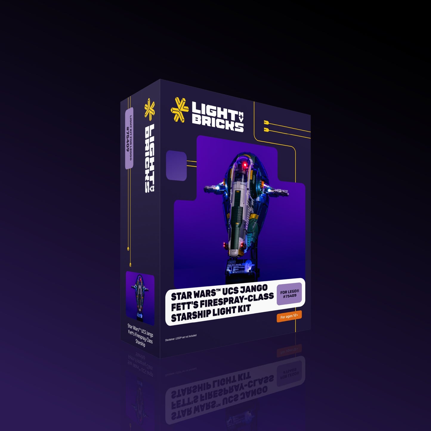 Lichtset für LEGO® Star Wars UCS Jango Fetts Firespray-Klasse Raumschiff #75409