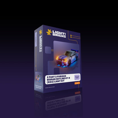 Lichtset für LEGO® Speed Champions 2 Fast 2 Furious Nissan Skyline GT-R (R34) #76917