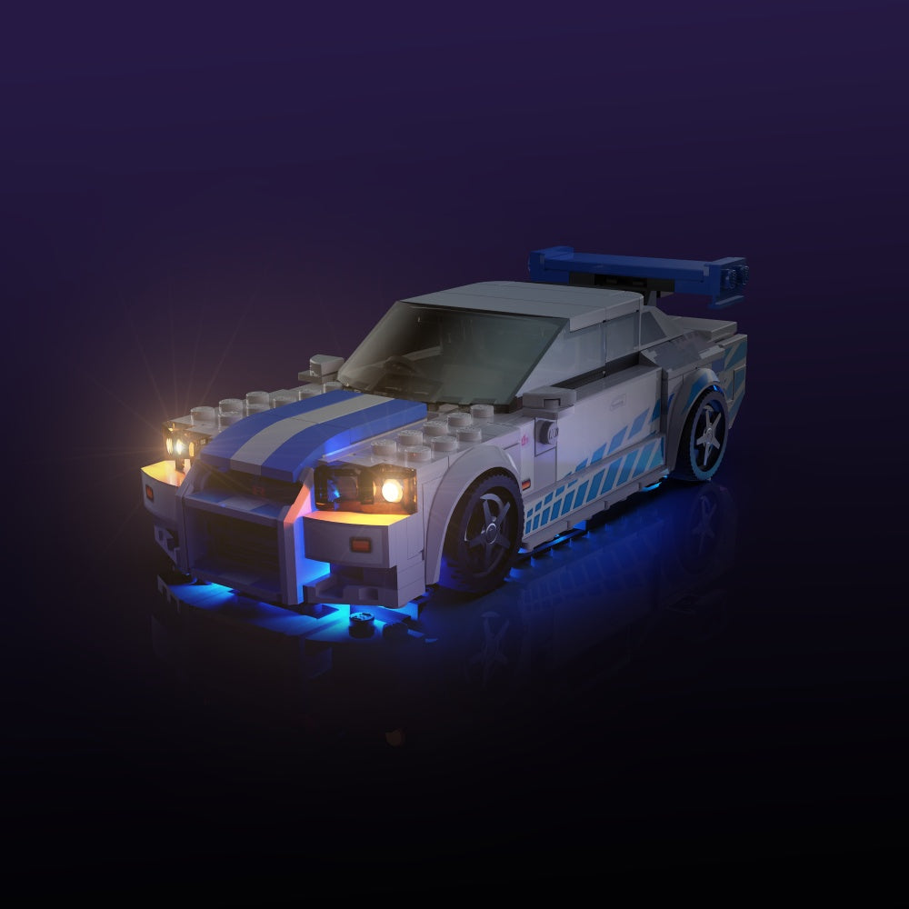 Lichtset für LEGO® Speed Champions 2 Fast 2 Furious Nissan Skyline GT-R (R34) #76917