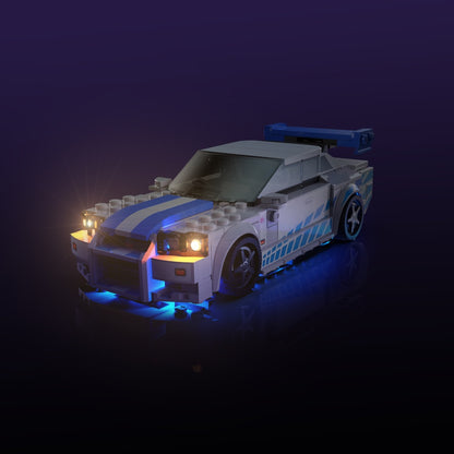 Lichtset für LEGO® Speed Champions 2 Fast 2 Furious Nissan Skyline GT-R (R34) #76917