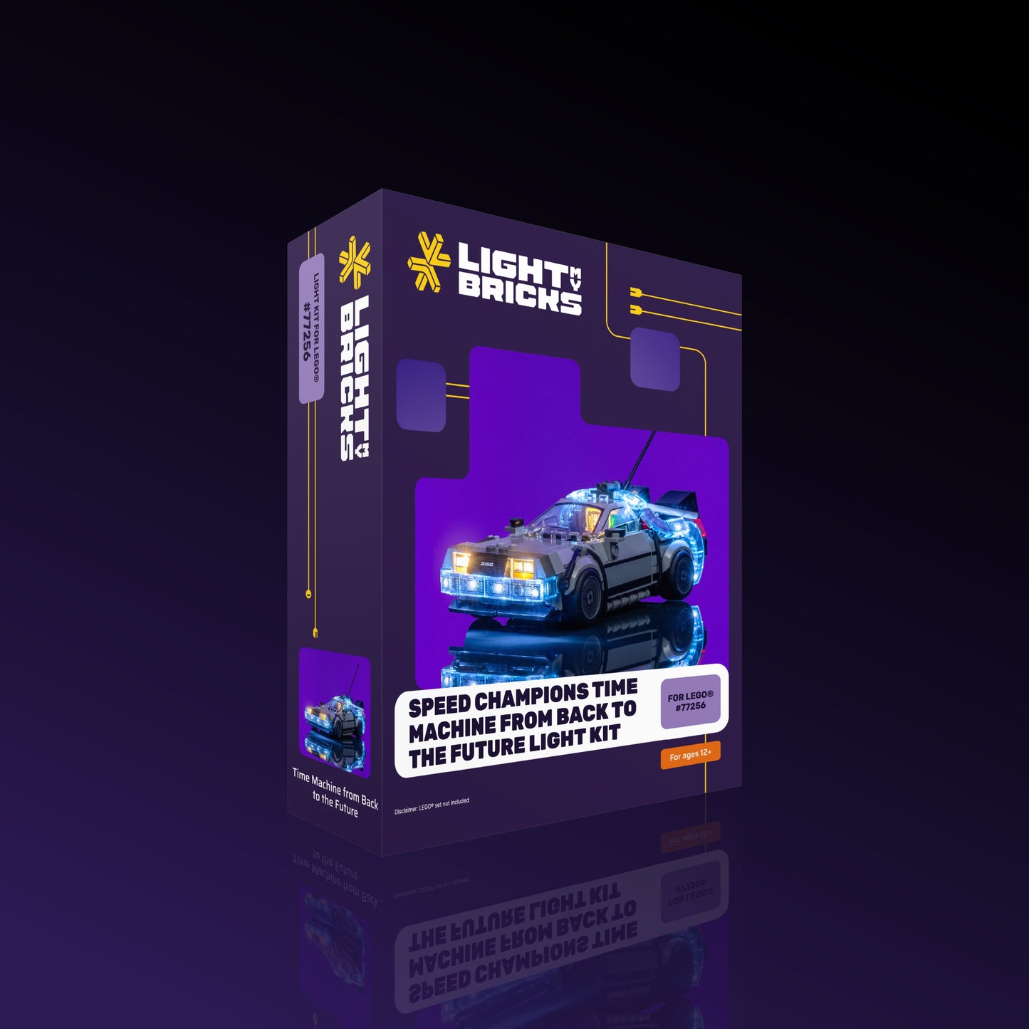 Lichtset für LEGO® Zeitmaschine aus Zurück in die Zukunft #77256